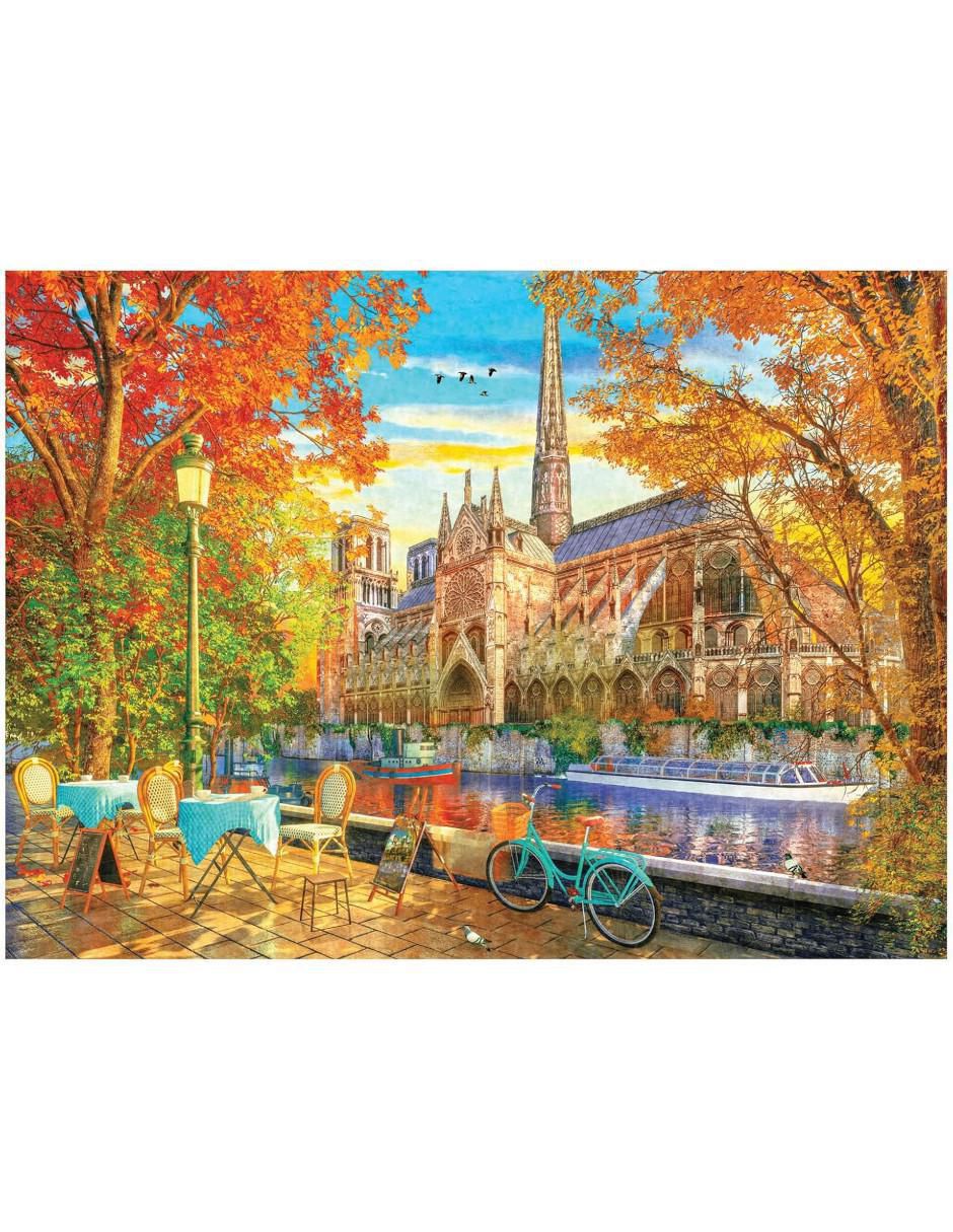 Rompecabezas Notre Dame Al atardecer en otoño 1000 piezas 2