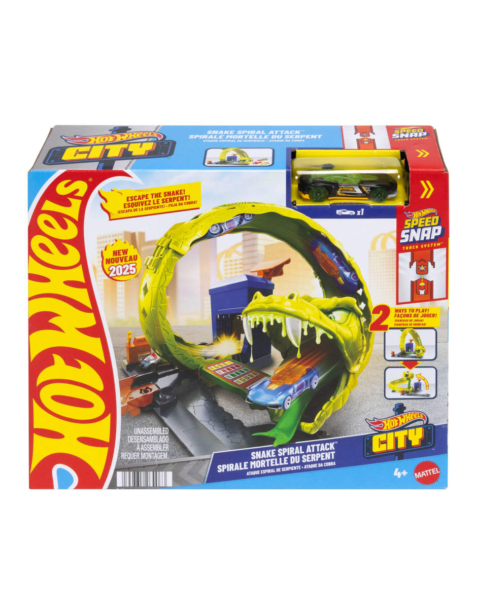 Wheels City Autopista Hot Wheels Espiral De Choques Autopista Mec