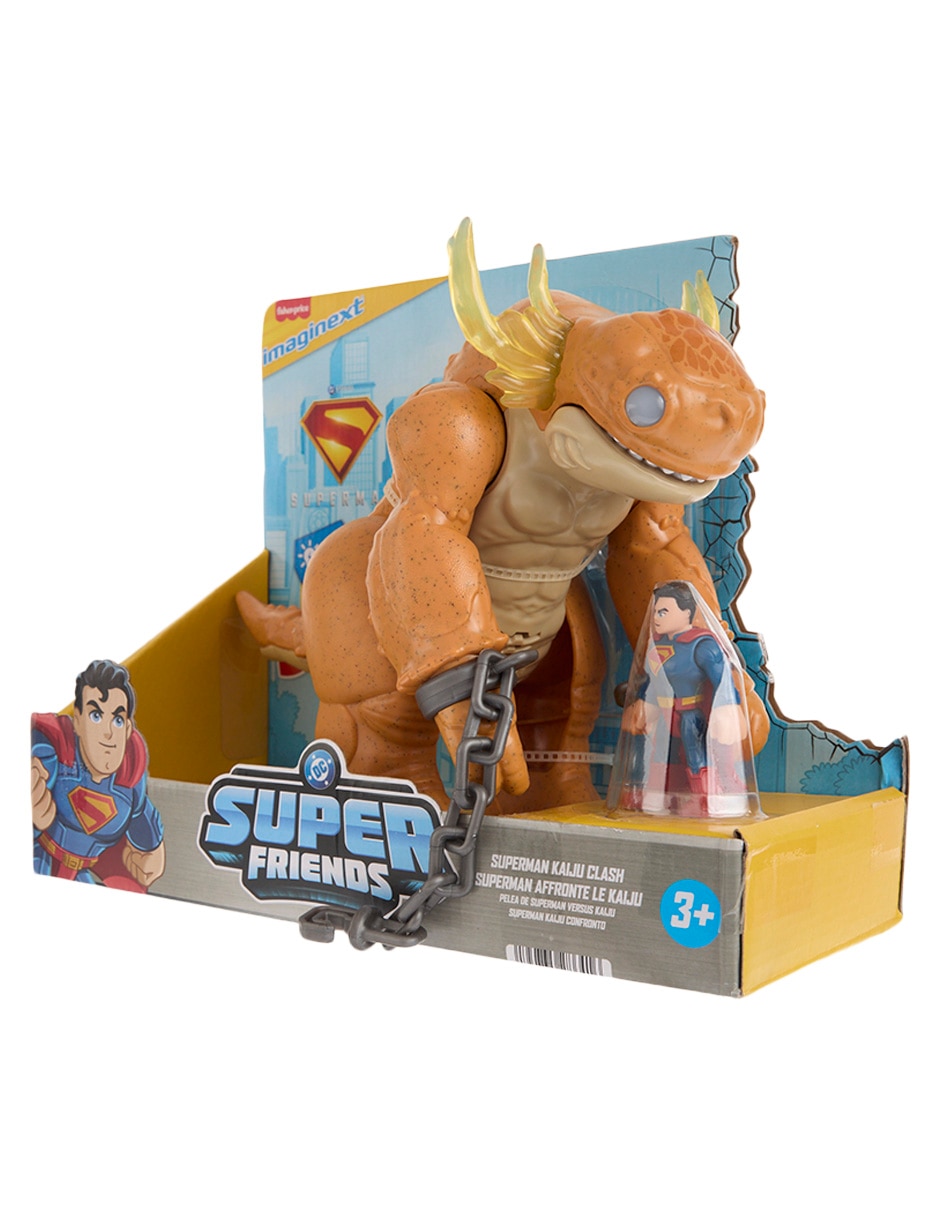 Figura de acción articulada dc super friends superman kaiju clash edición limitada con luz y sonido 9