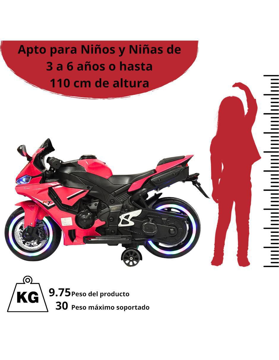 Moto montable Deportiva Rt recargable 5