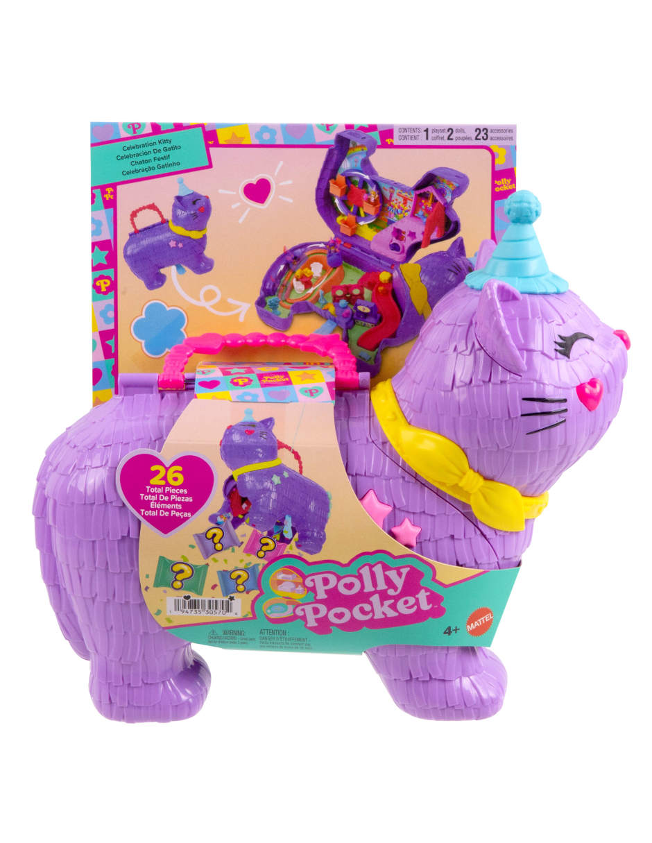 Muñeca Polly Pocket cCompacto piñata gatito