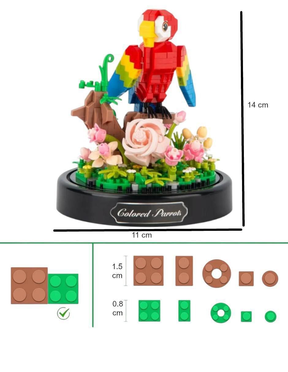 Set construcción de flores y aves para armar 5