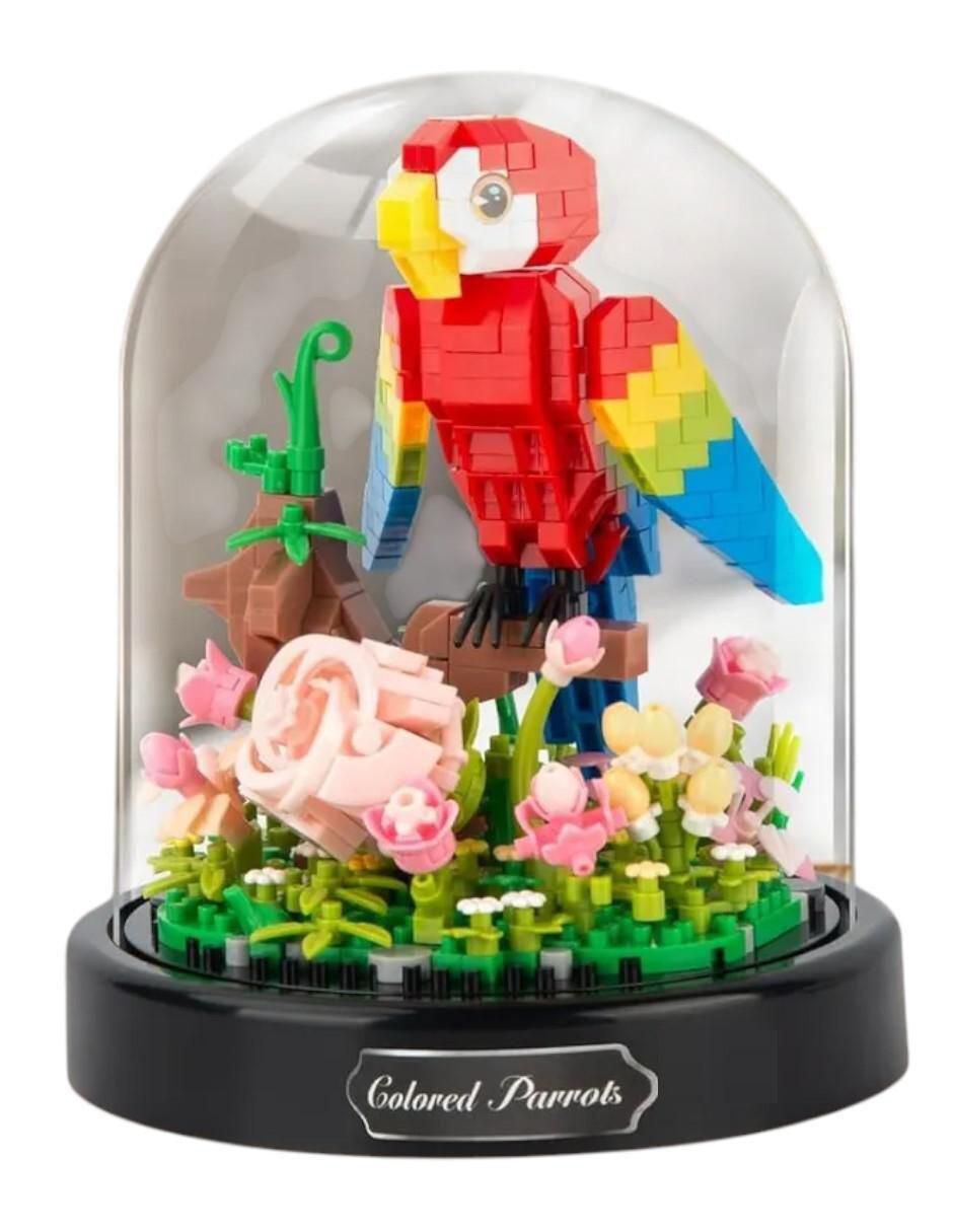 Set construcción de flores y aves para armar 3