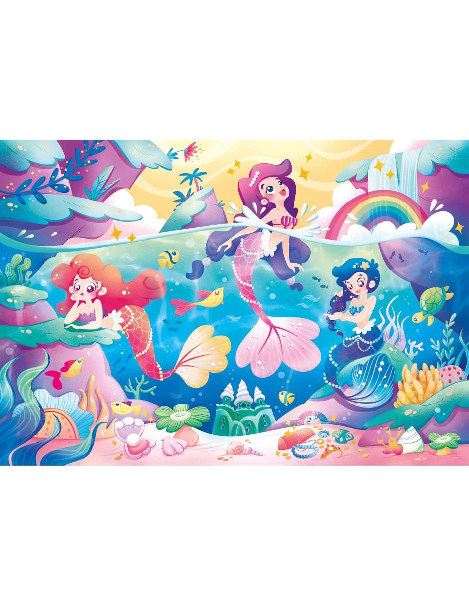 Rompecabezas Sirenas bajo el mar glitter 104 piezas 2