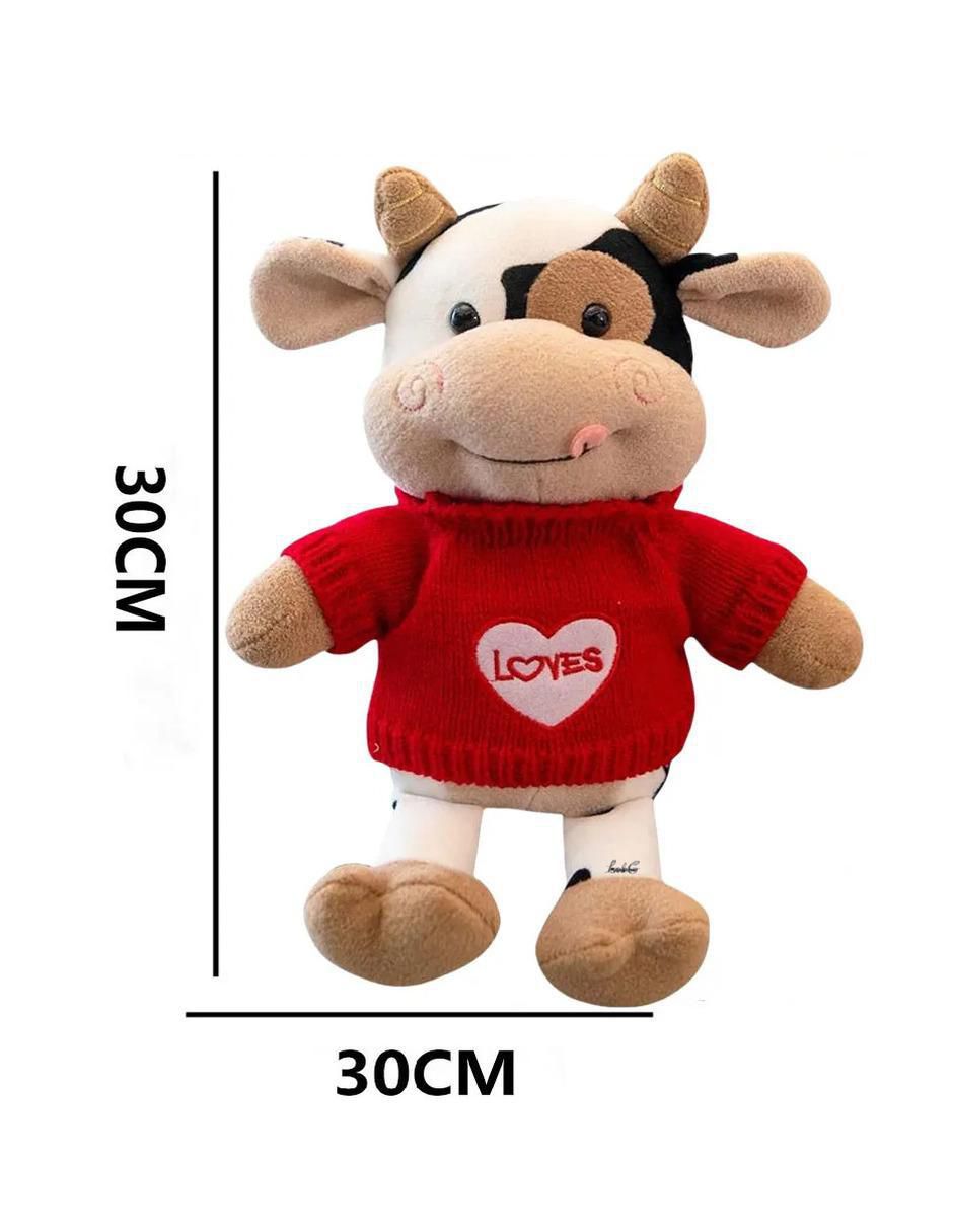 Peluche de vaca hecho a mano de 30 cm 5