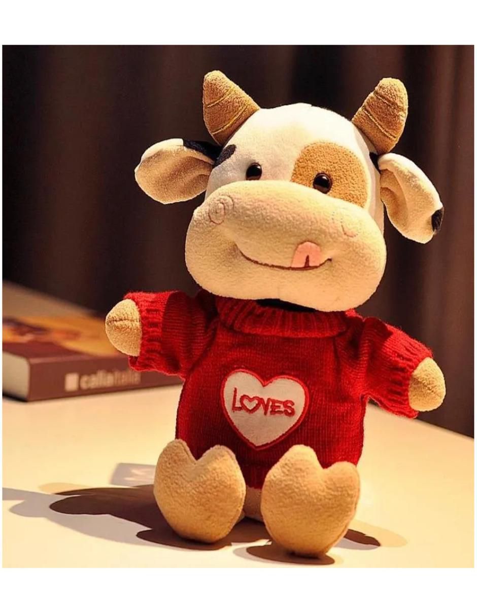 Peluche de vaca hecho a mano de 30 cm 4