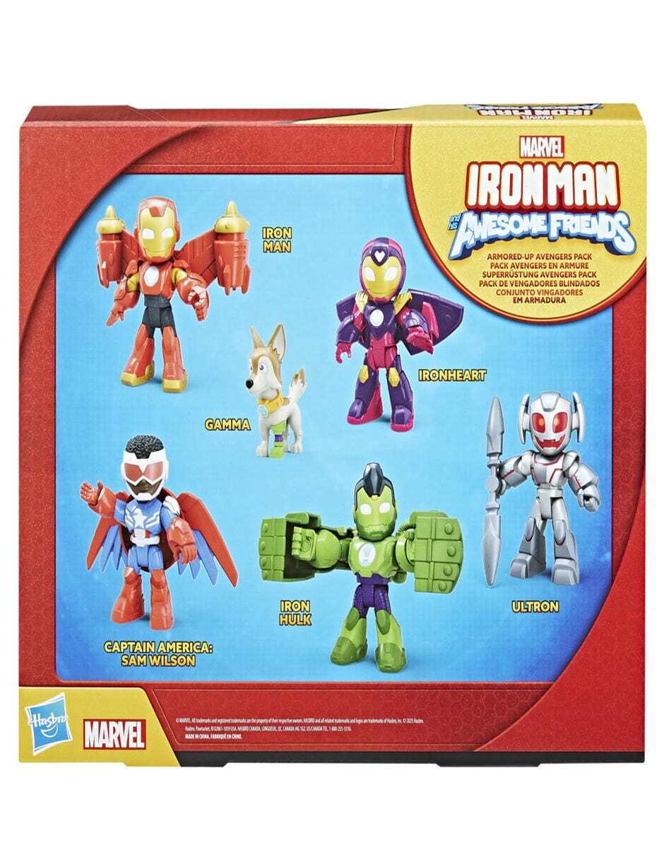 Set figuras de juguete articulada Iron Man y Sus Sorprendentes Amigos Vengadores blindados especial 4
