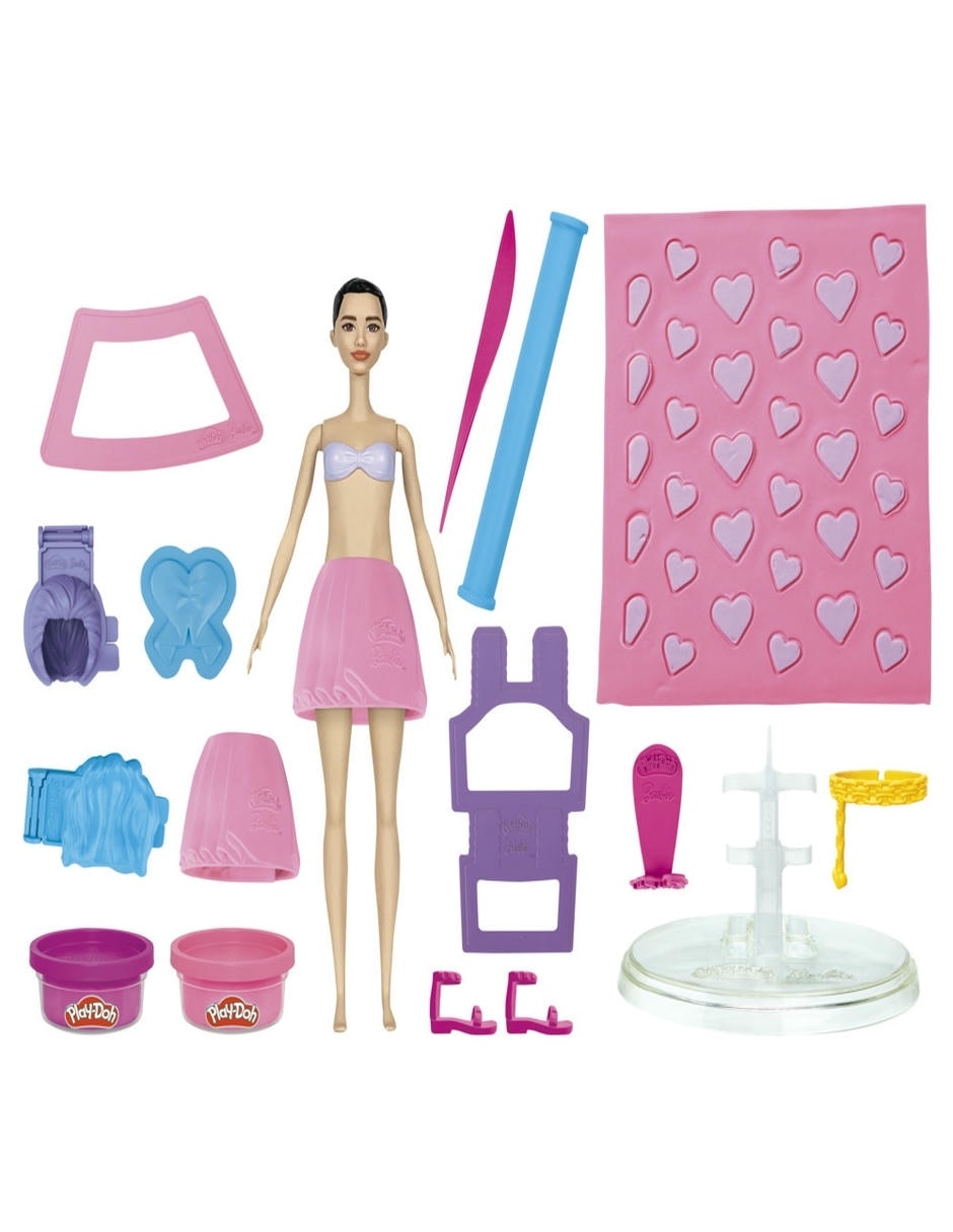 Set muñecas Barbie corazones y cabellos