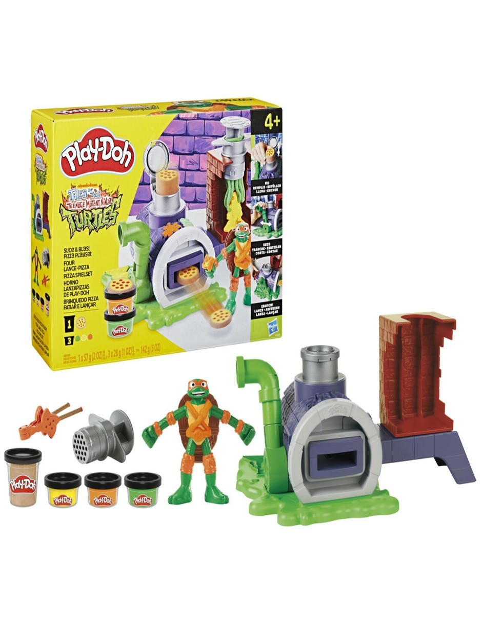 Set figuras acción Tortujas Ninjas Adoloescentes Mutantes Horno Lanza pizzas 3