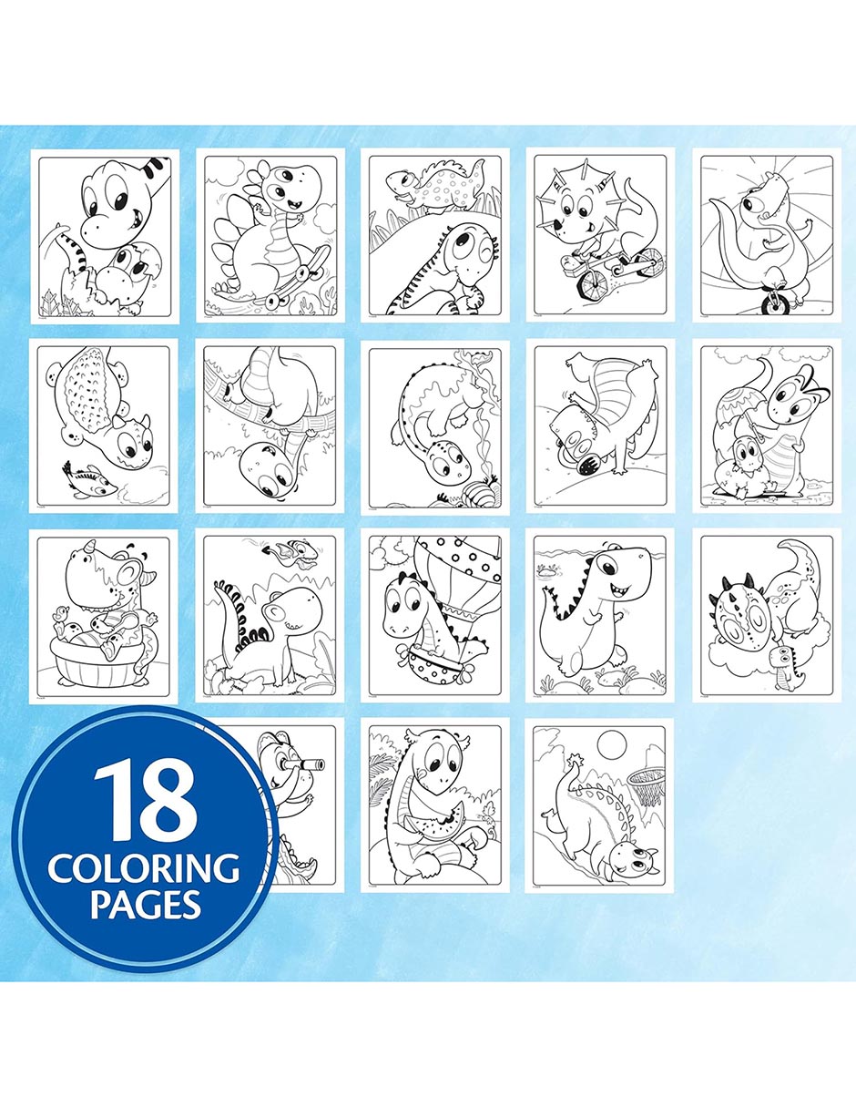 Hojas para colorear prehistóricas  juego arte y manualidades unisex 4