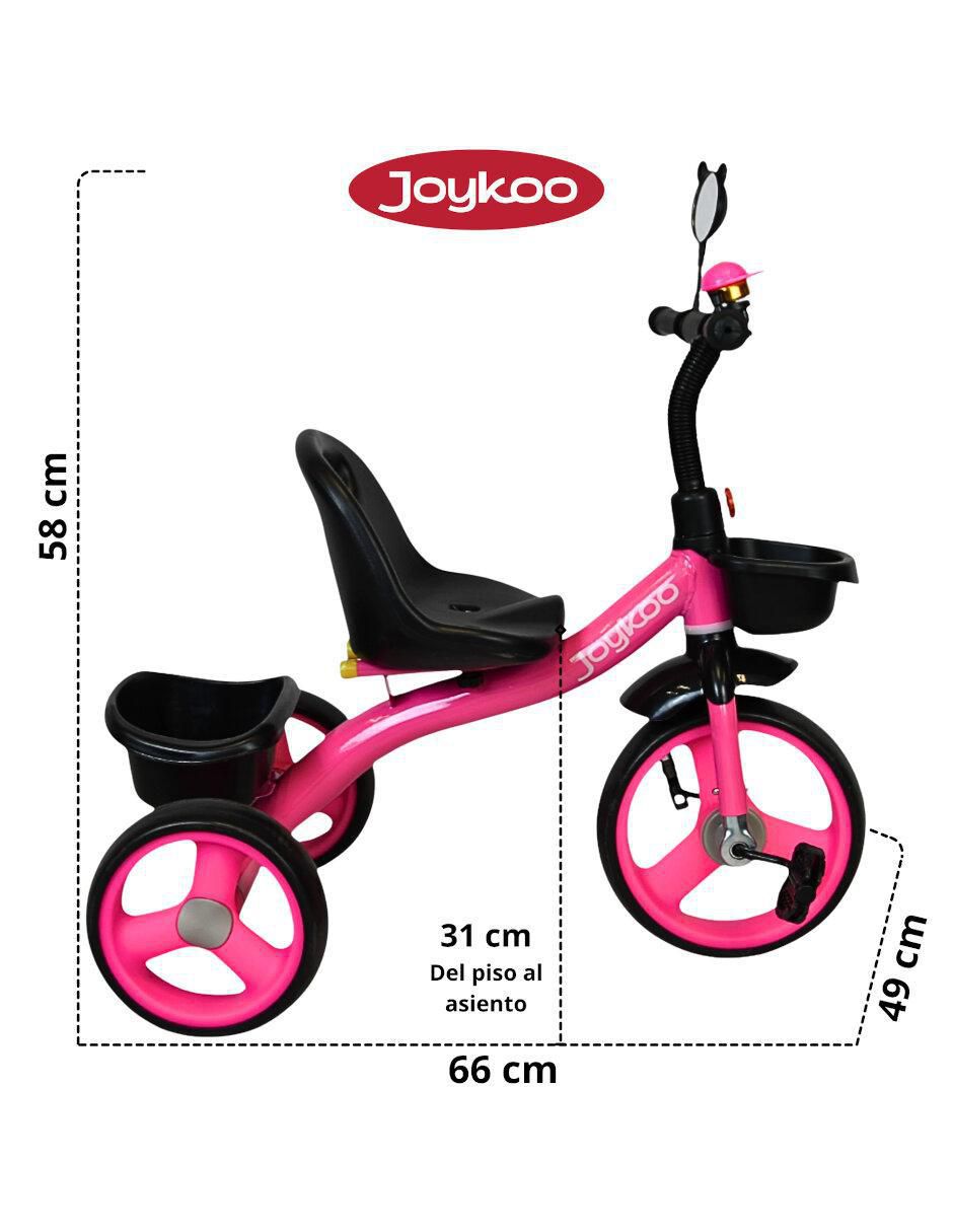Triciclo con timbre y espejo infantil unisex 6