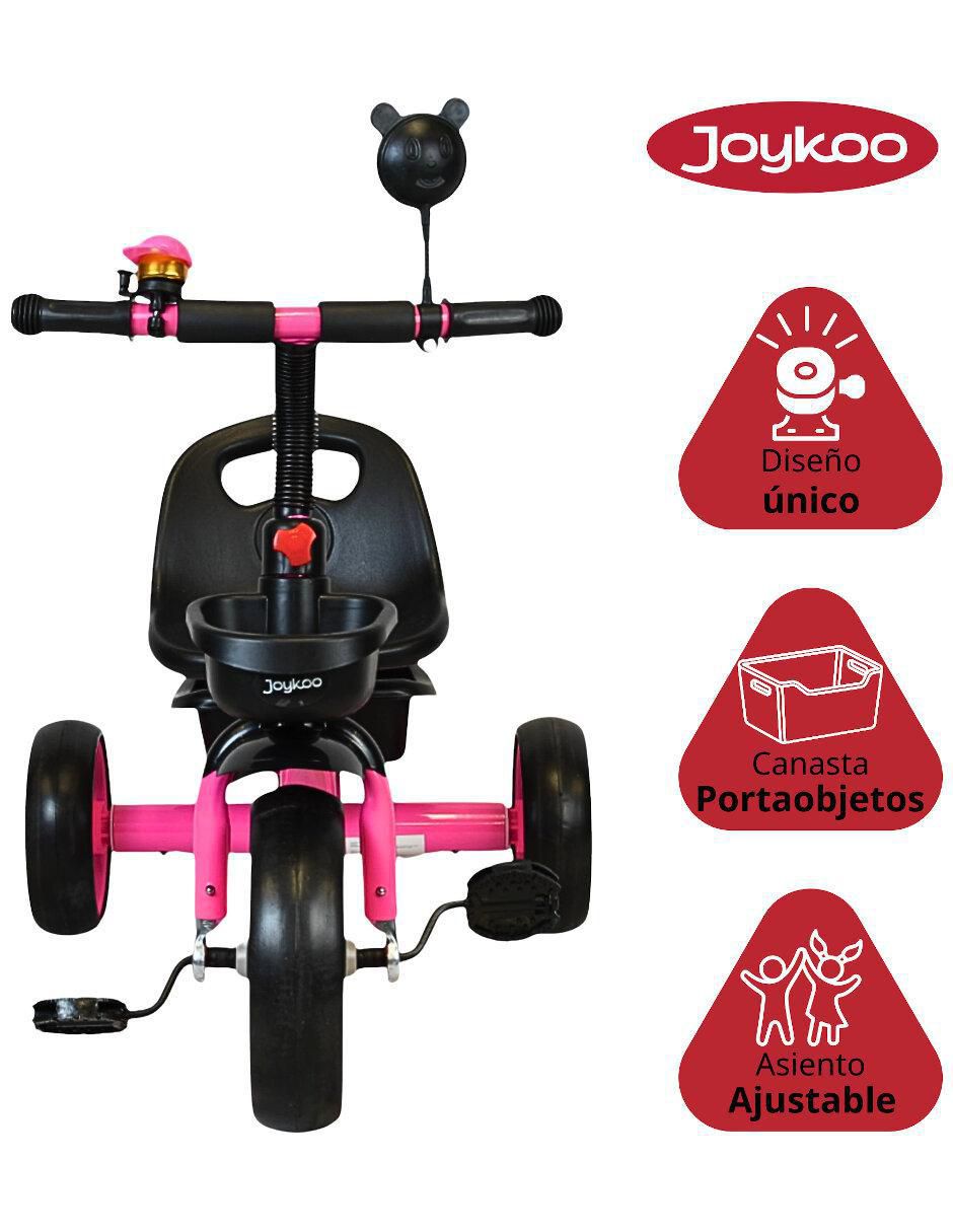Triciclo con timbre y espejo infantil unisex 3