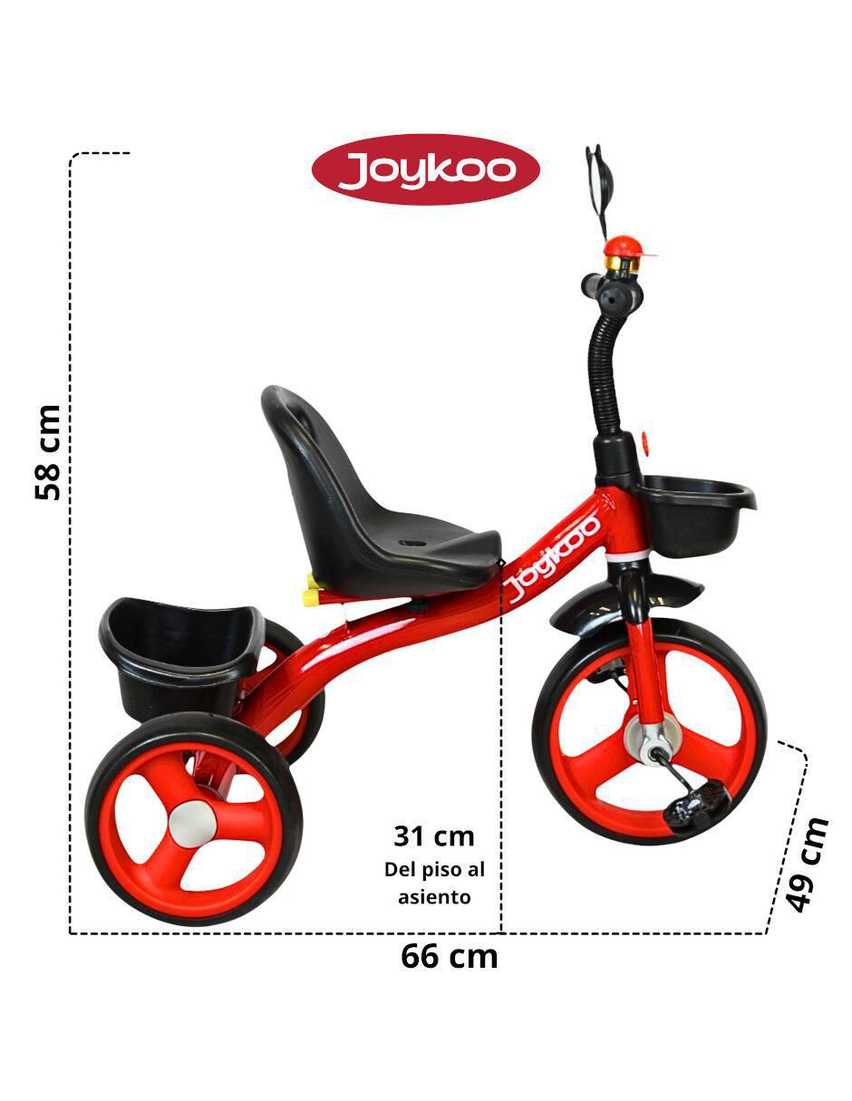Triciclo Joykoo con timbre y espejo infantil unisex