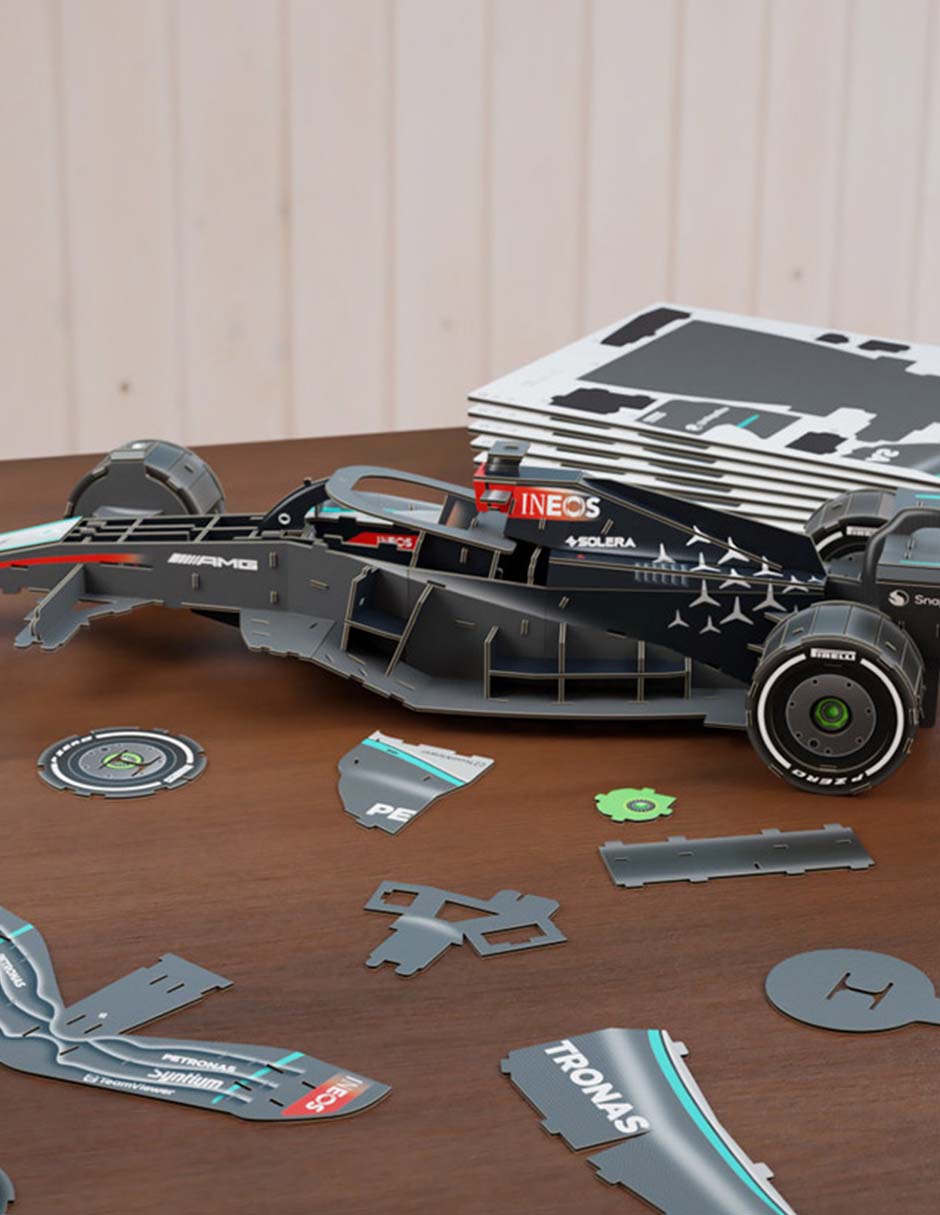 Rompecabezas carros coche de carreras Mercedes 4d 156 piezas 4