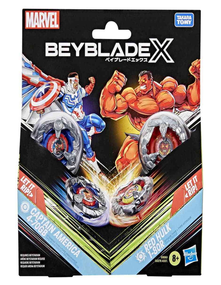 Red hulk vs captain america X Beyblade 2
