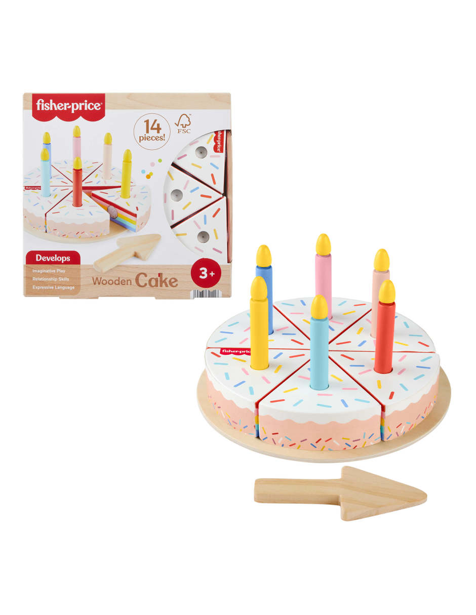 Pastel de cumpleaños de madera