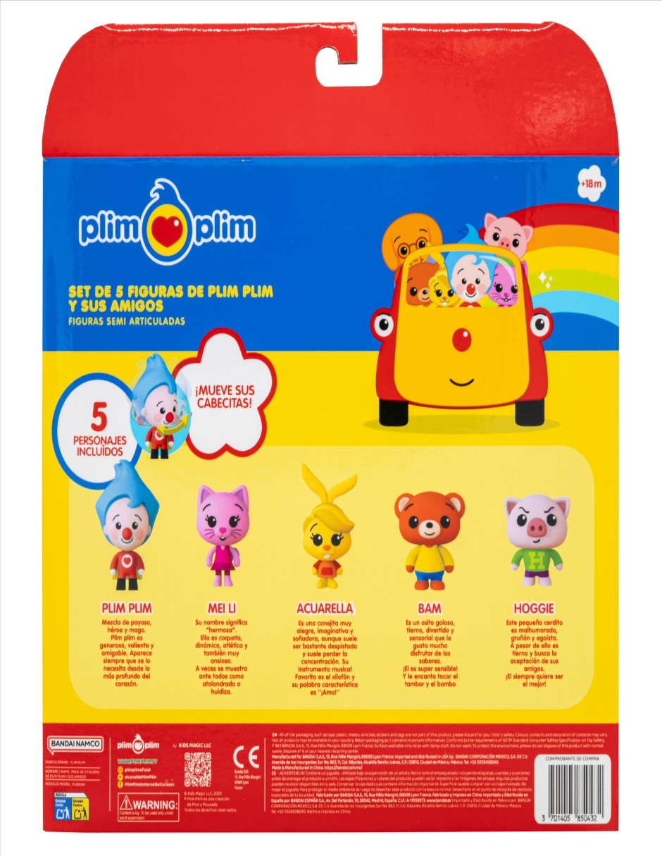 Pack de 5 figuras de Plim Plim y sus amigos 4