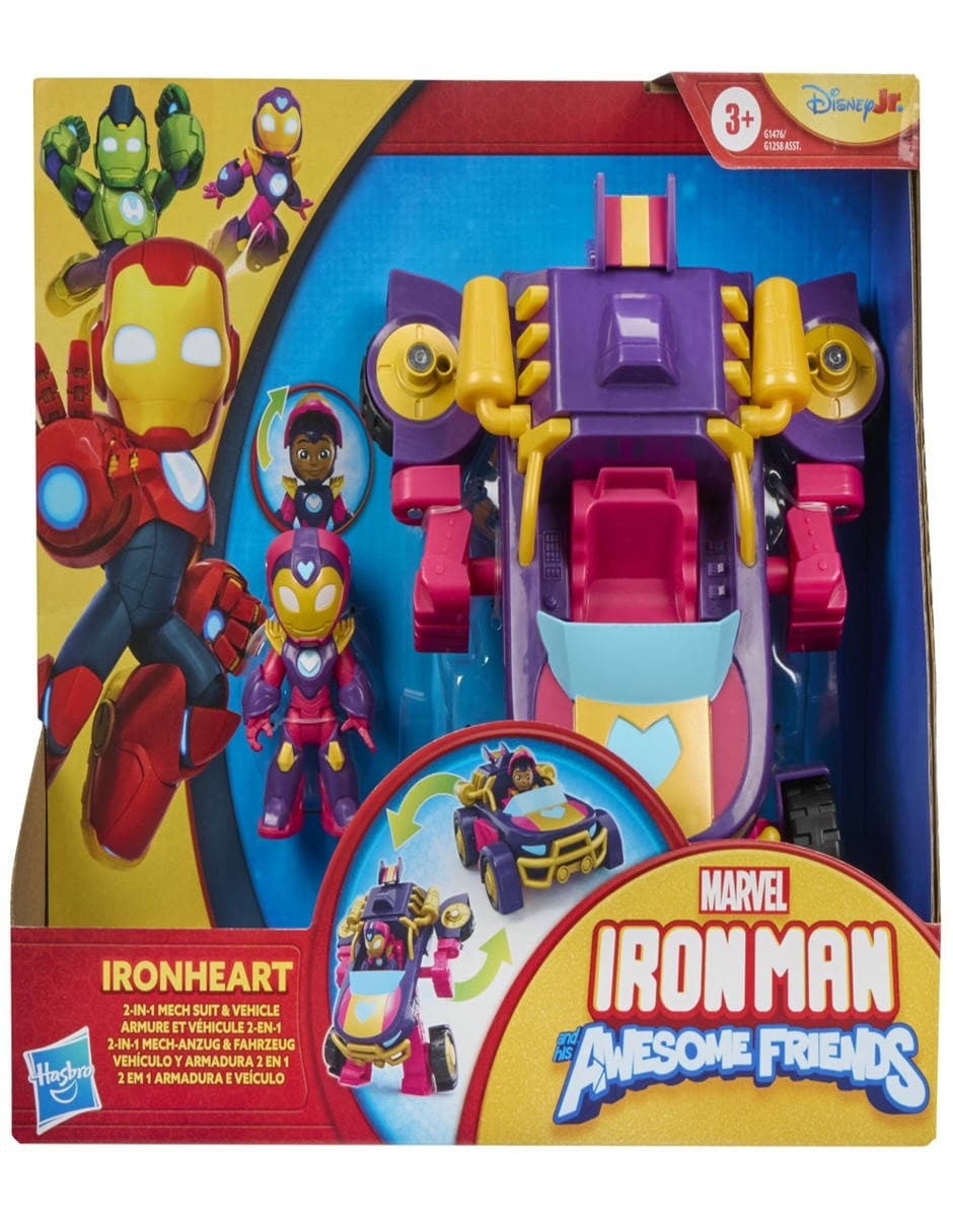 Set figuras acción articulada Iron Man And His Awesome Friends Marvel 2 en 1 2