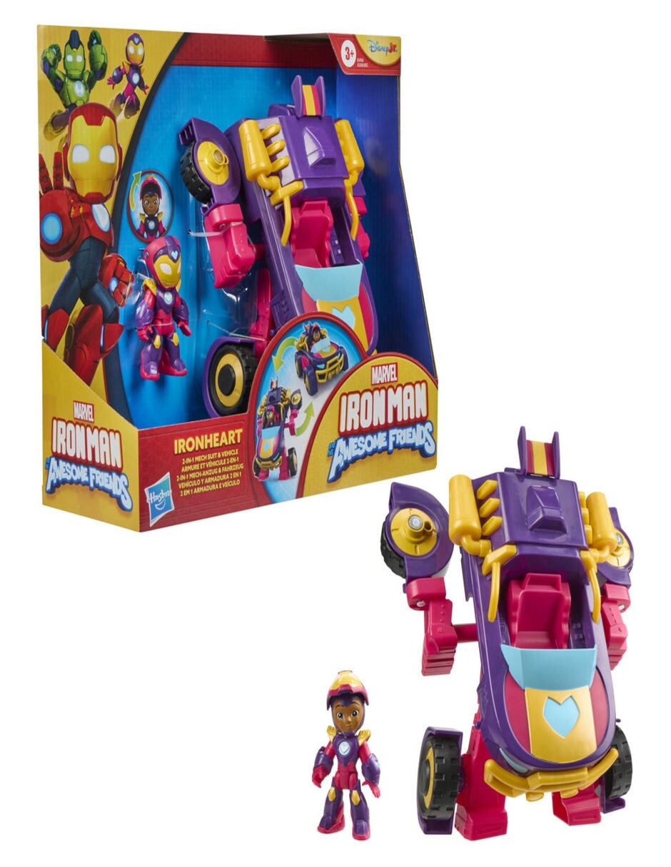 Set figuras acción articulada Iron Man And His Awesome Friends Marvel 2 en 1 3