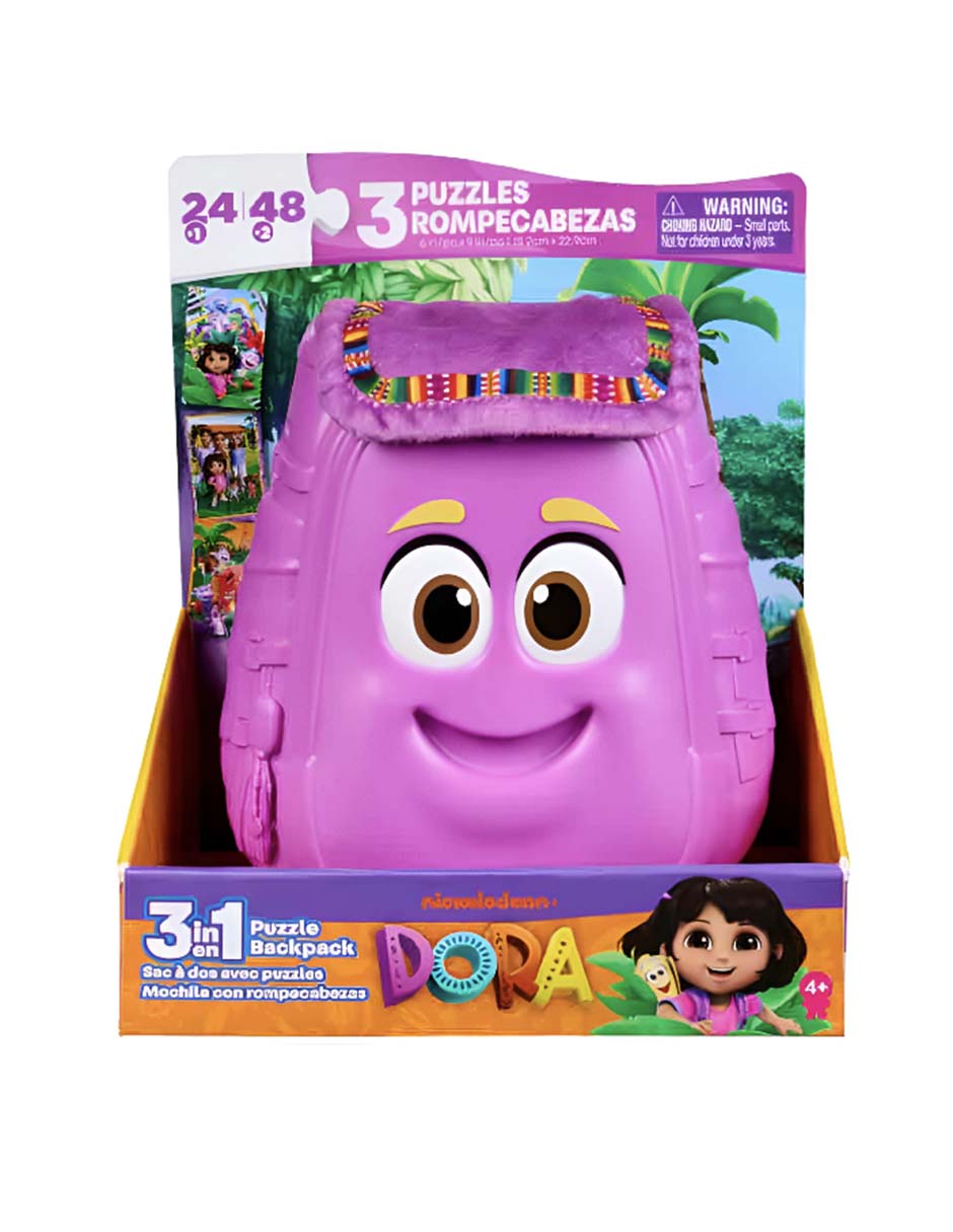 Set rompecabezas Dora la exploradora mochila 3 en 1 4 piezas 2