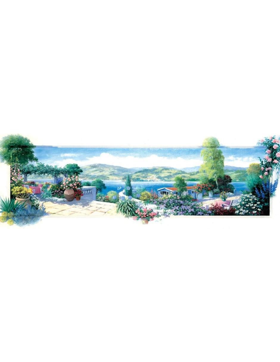 Rompecabezas paisaje terraza jardin Panorama 1000 piezas 2