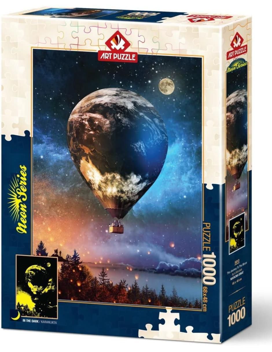 Rompecabezas viaje a la luna neon Art Puzzle 1000 piezas