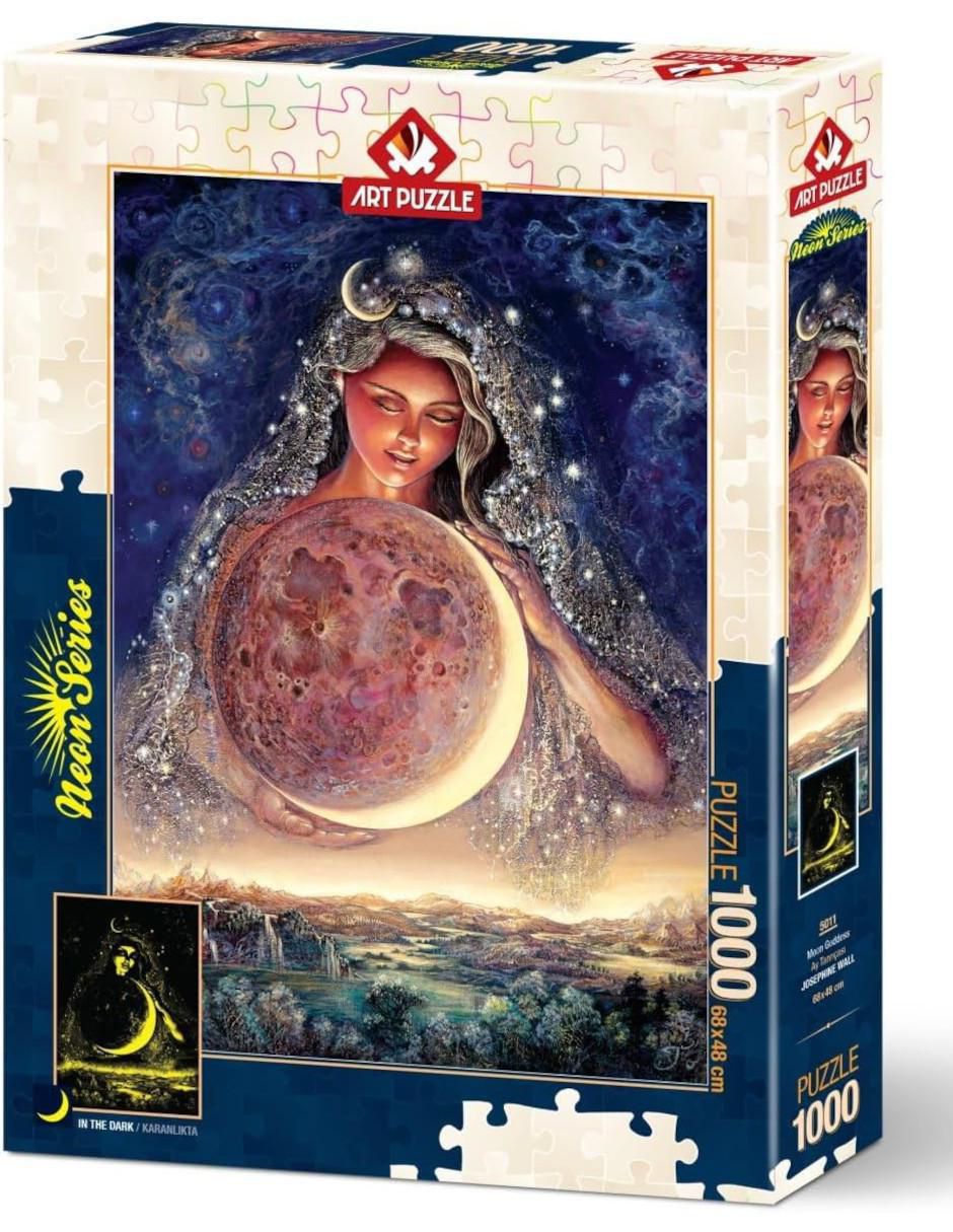 Rompecabezas hadas mágicas Diosa de la luna neon Art Puzzle 1000