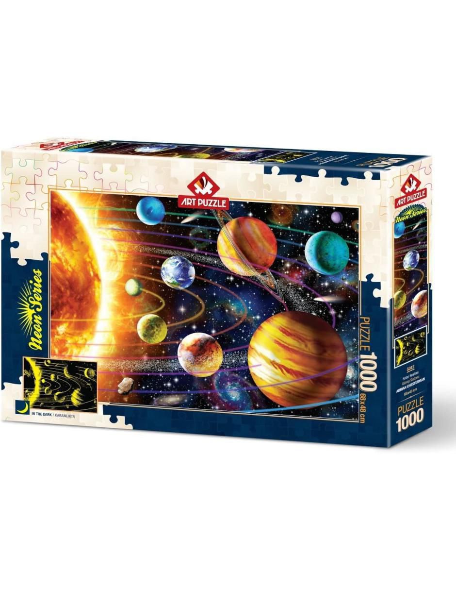 Rompecabezas Sistema Solar neon Art Puzzle 1000 piezas
