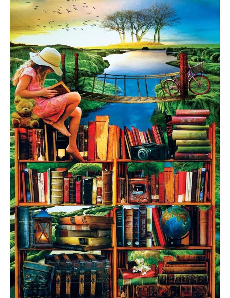 Rompecabezas la mejor librería del mundo trotamundos 1000 piezas 2