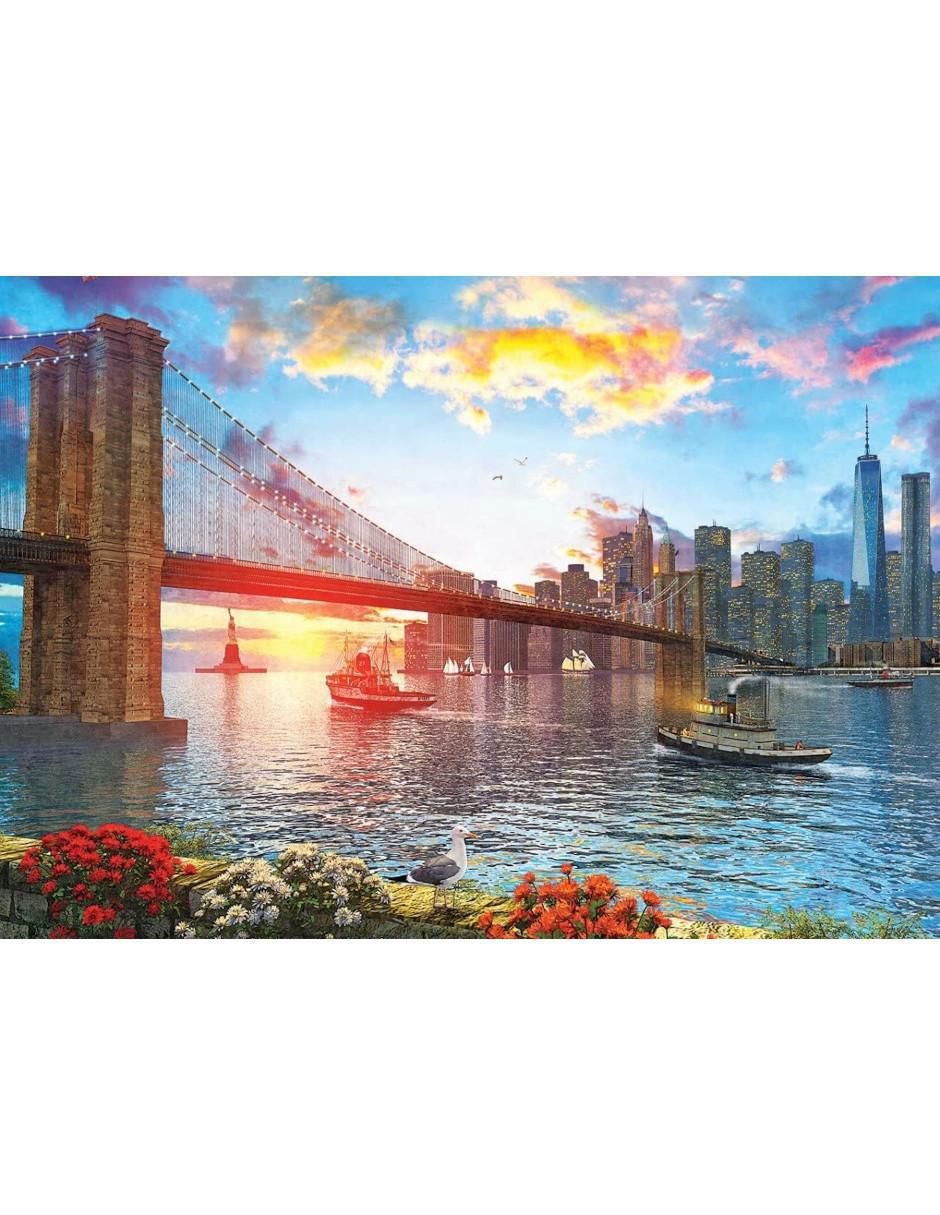Rompecabezas puente de brooklyn Puesta de sol en Nueva York 1000 piezas 2