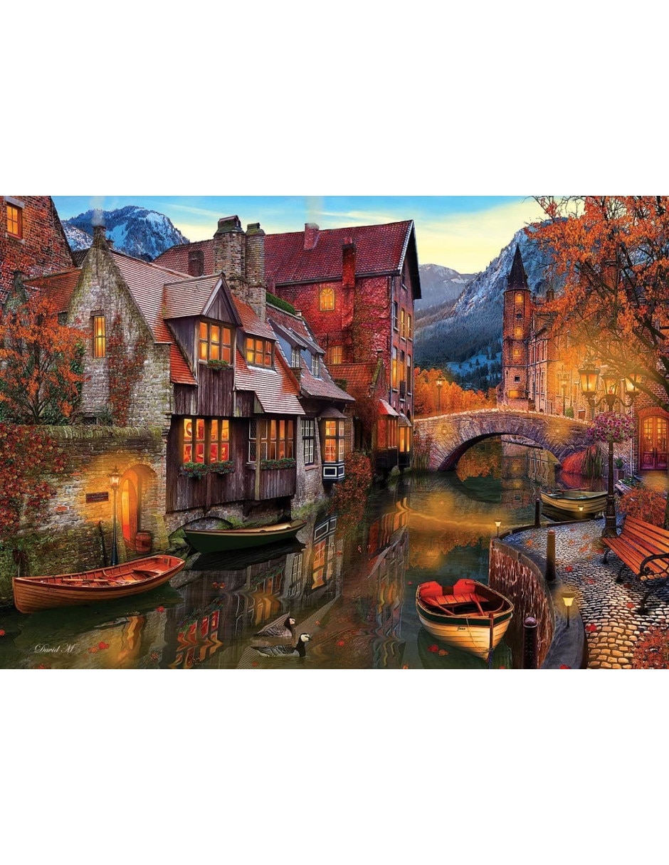 Rompecabezas Venecia Casas del canal 2000 piezas 2