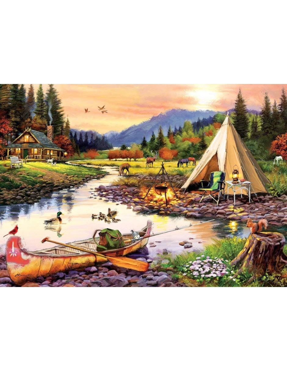 Pompecabezas Paisaje Amigos de Camping 3000 piezas 2