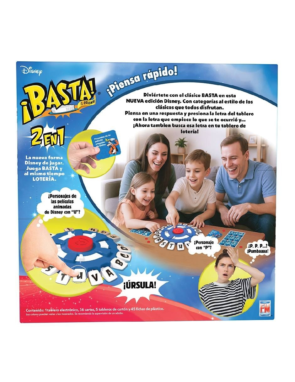 ¡BASTA! 2 en 1 ¡Lotería y Basta! Disney 2