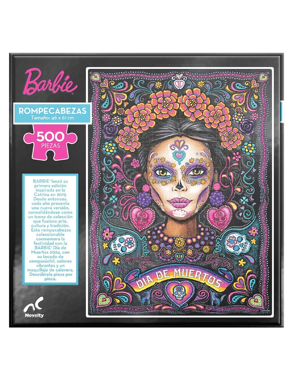 Rompecabezas coleccionable metalizado Barbie catrina 500 piezas 6