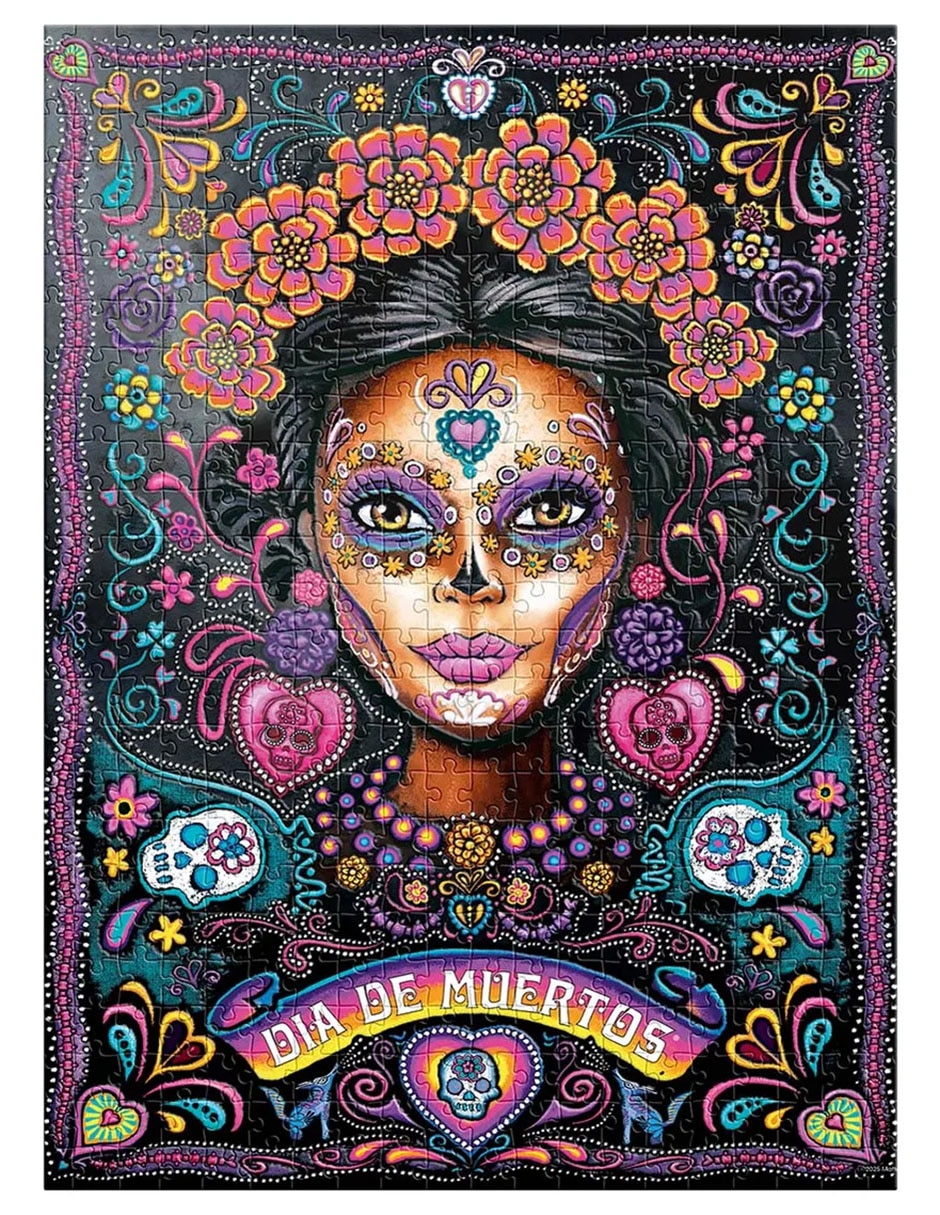 Rompecabezas coleccionable metalizado Barbie catrina 500 piezas 8