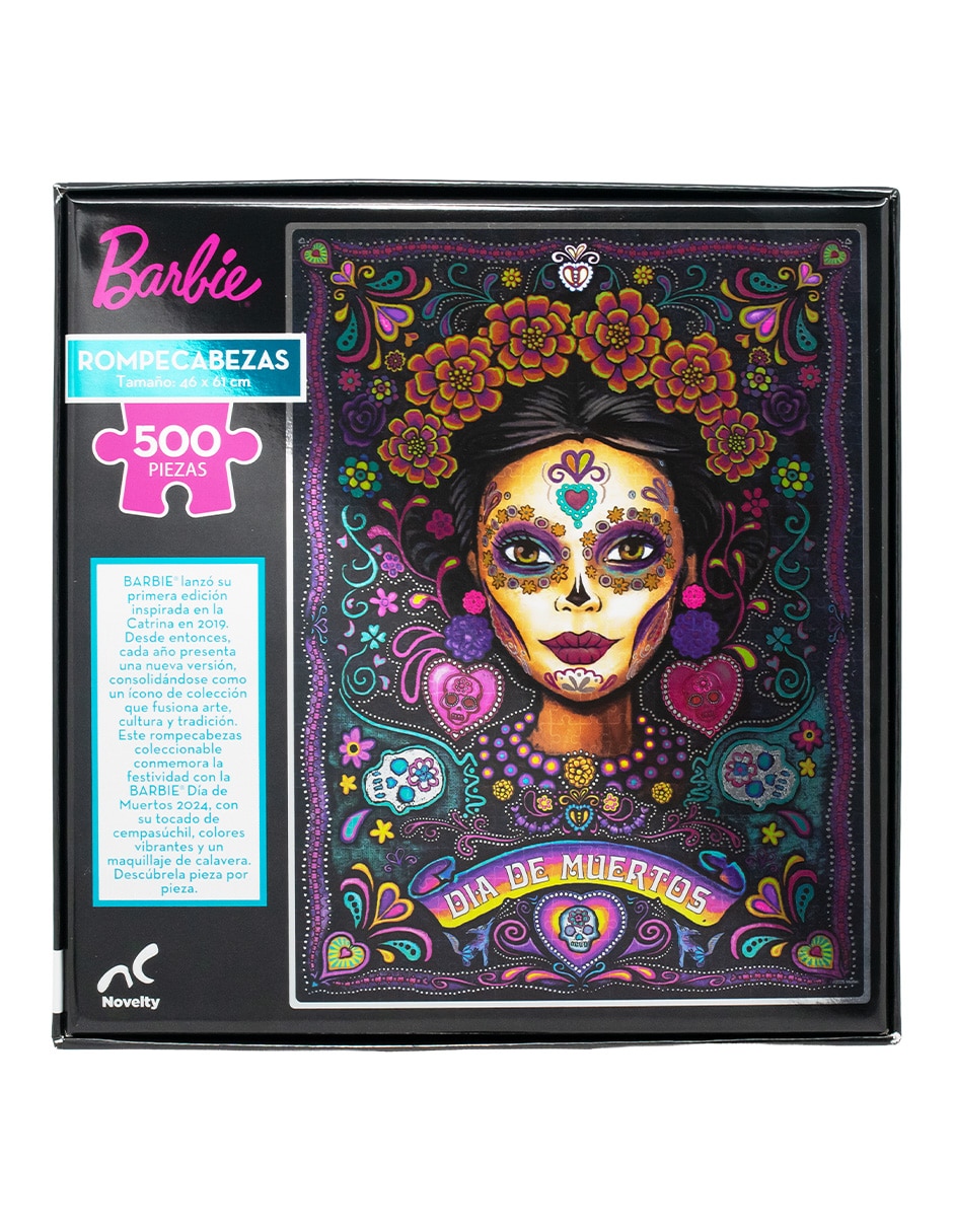 Rompecabezas coleccionable metalizado Barbie catrina 500 piezas 10