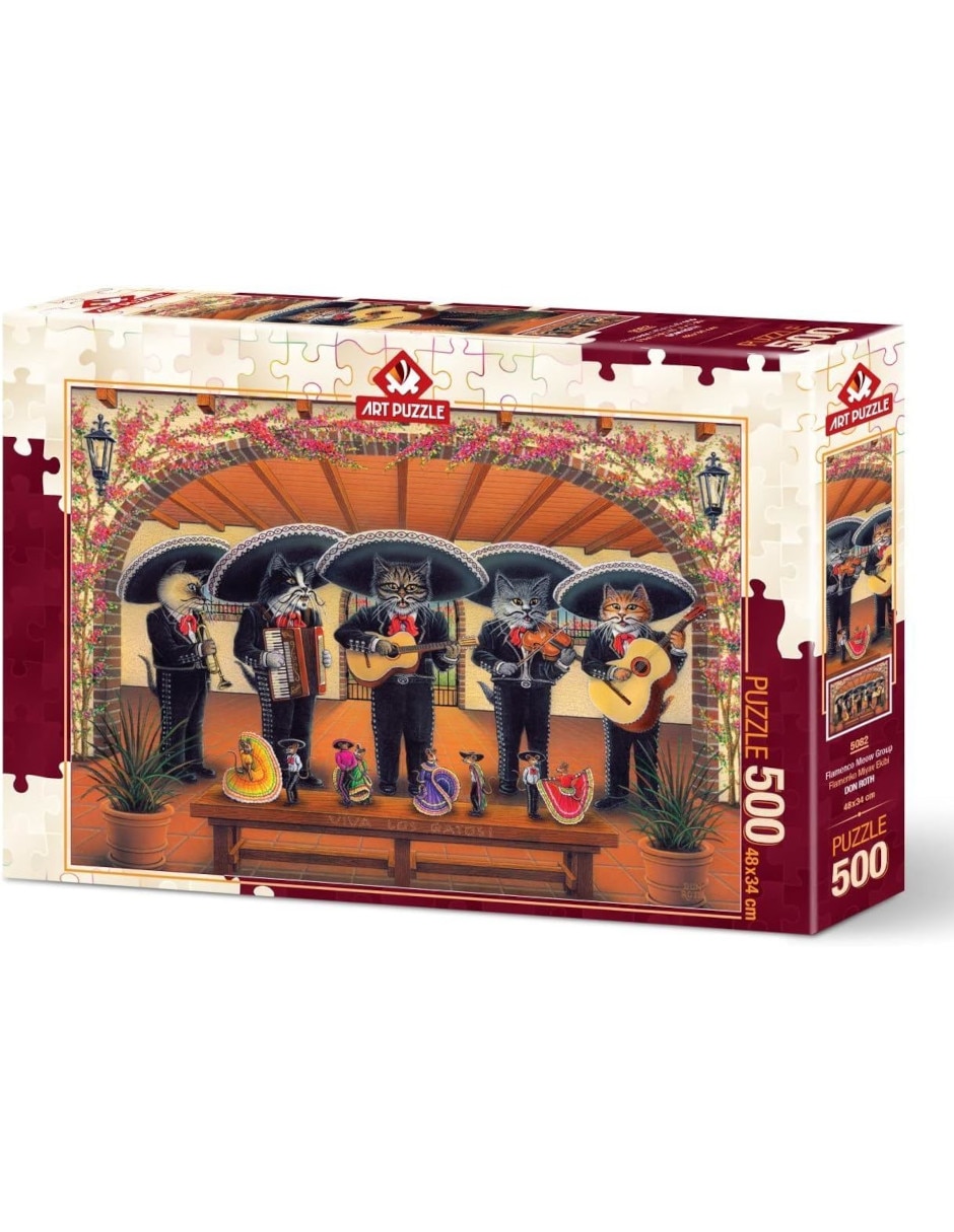 Rompecabezas gatos y más gatos mariachi miau 500 piezas Rompecabezas gatos y más gatos mariachi miau 500 piezas