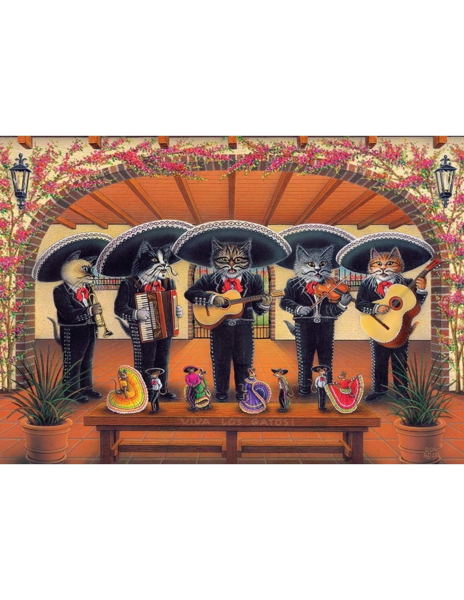 Rompecabezas gatos y más gatos mariachi miau 500 piezas 2