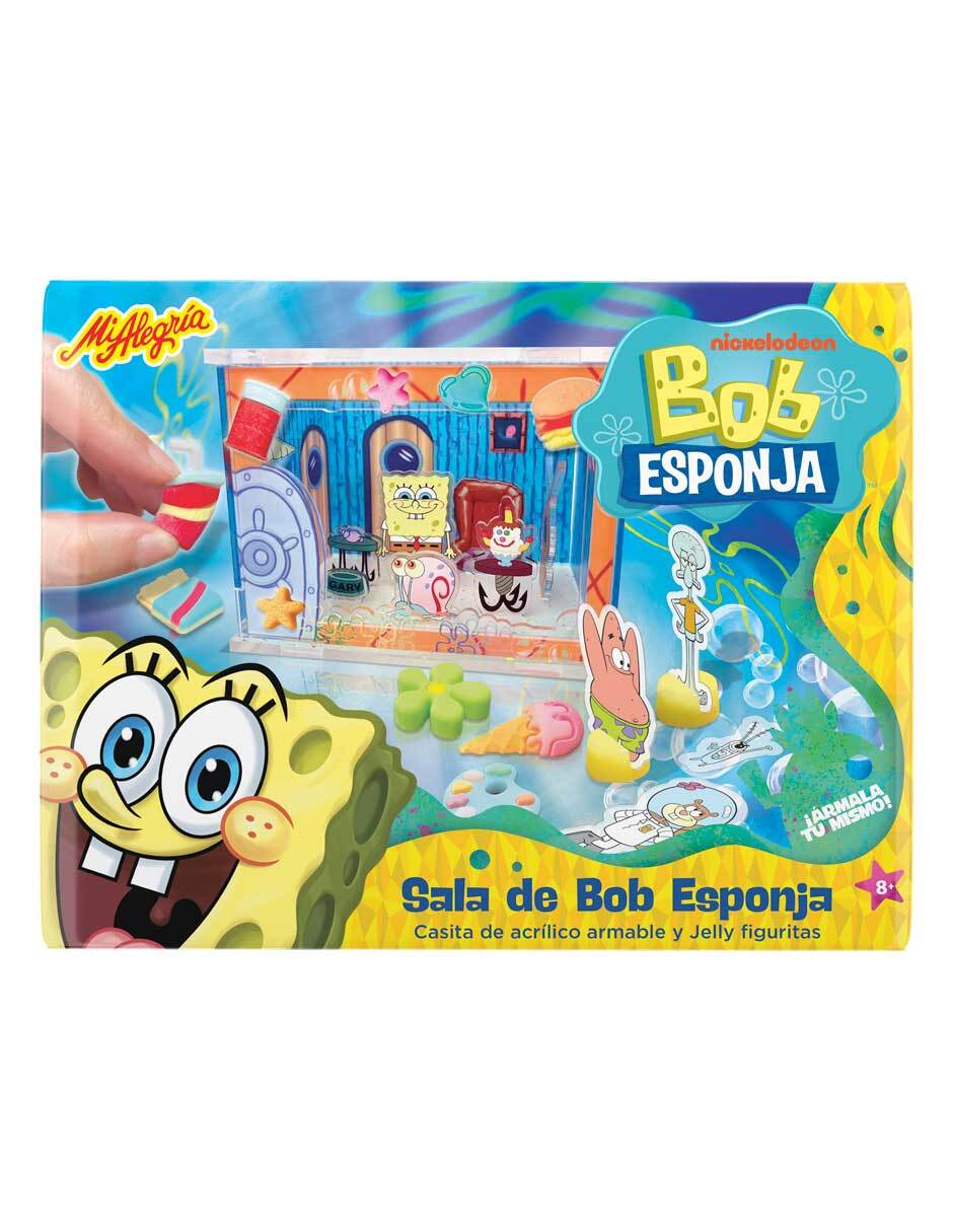 Sala de Bob Esponja casita de acrílico armable y jelly figuritas 2544