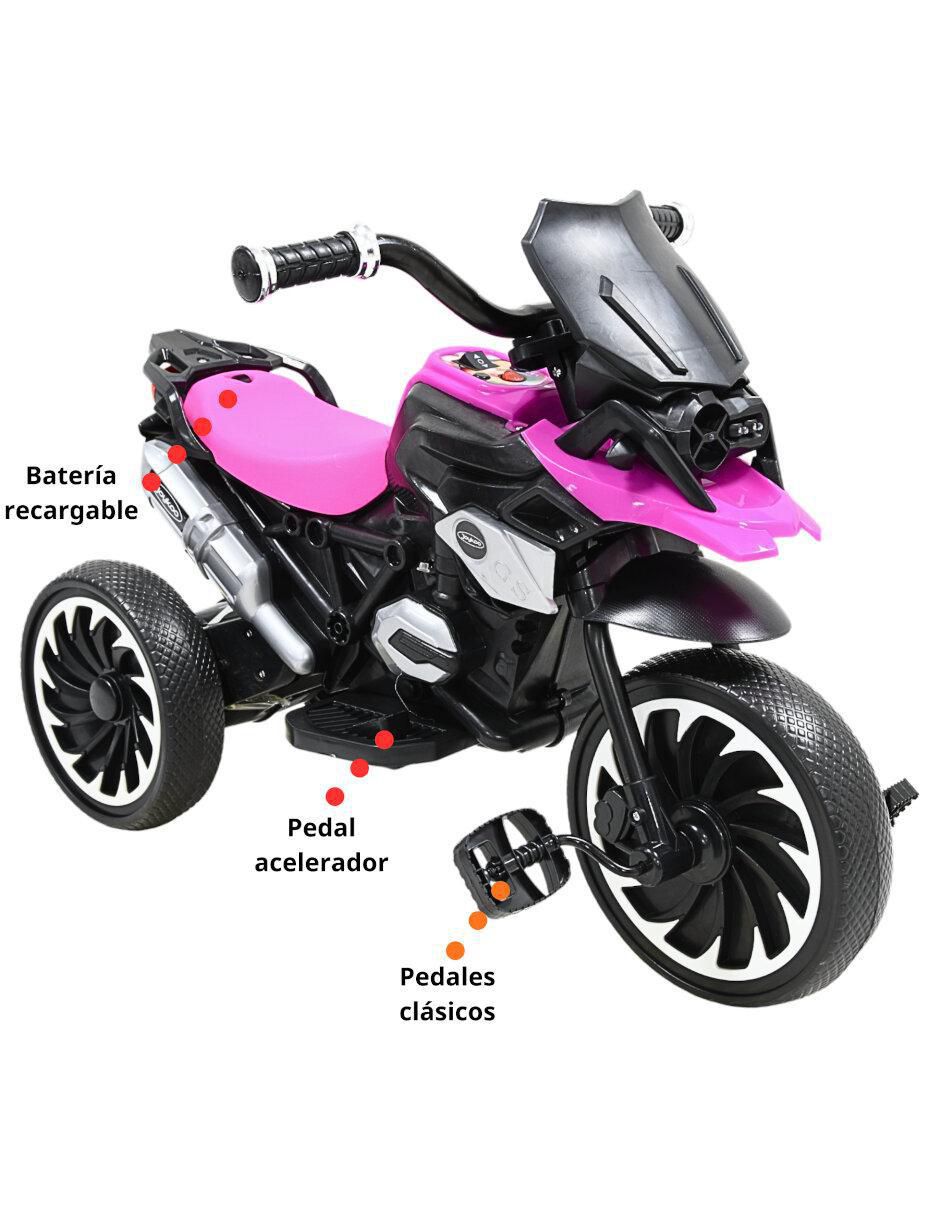 Moto montable "montable" "con control remoto" joykoo triciclo "de" recargable