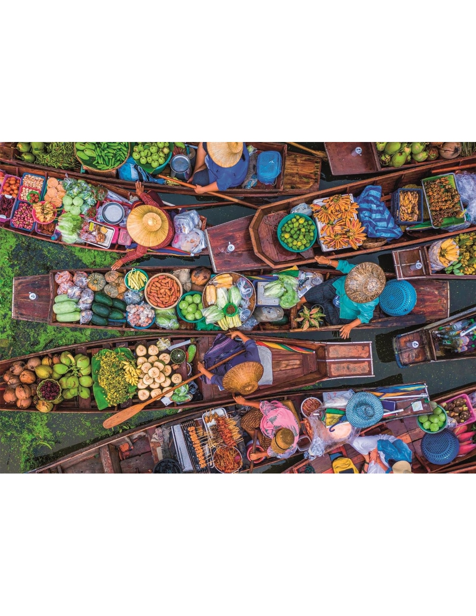 Rompecabezas Tailandia Thai Floating Market (Compact Pro Ecología) 1000 piezas 2
