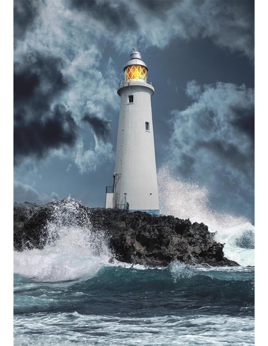 Rompecabezas Faro Rocoso Lighthouse In The Storm (Compact Pro Ecología) 1000 piezas 2