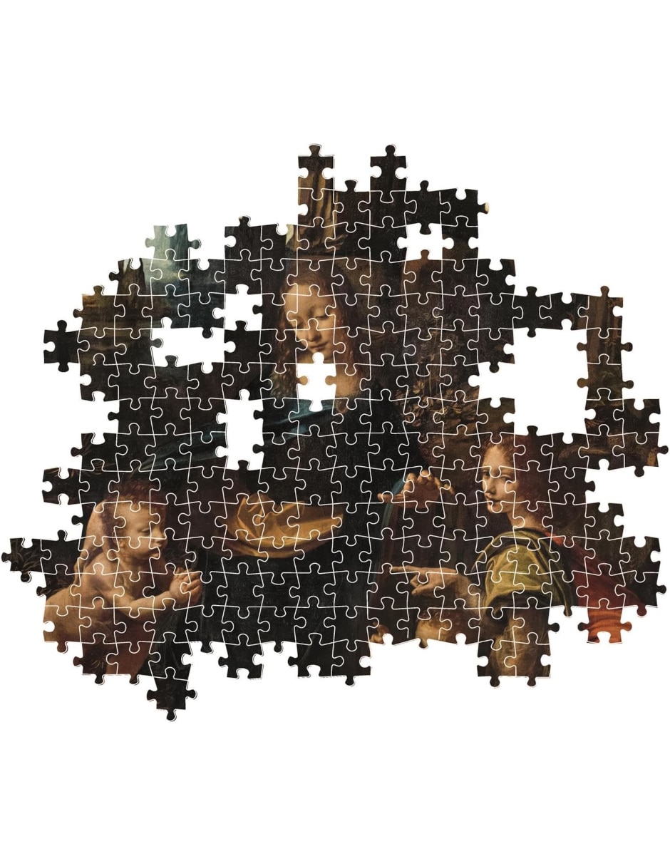 Rompecabezas Virgen De Las Rocas Leonardo Da Vinci Louvre (Compact Pro Ecología) 1000 piezas 3