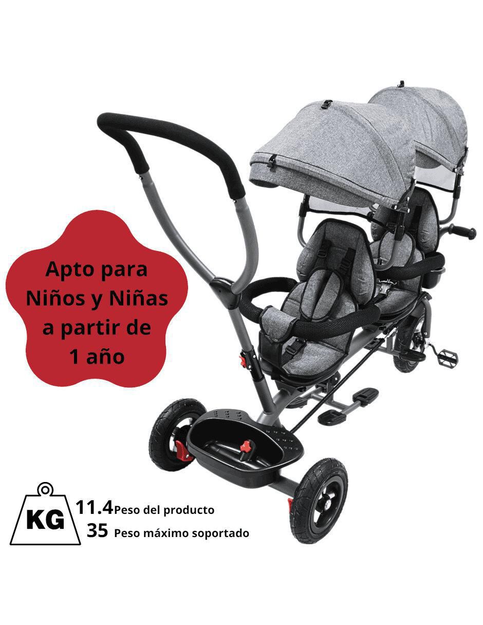 Triciclo joykoo doble asiento giratorio "para" infantil unisex