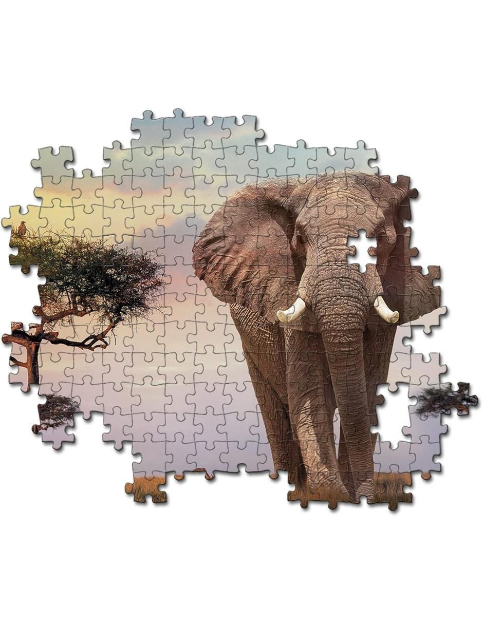 Rompecabezas elefantes Atardecer en África 500 piezas 3