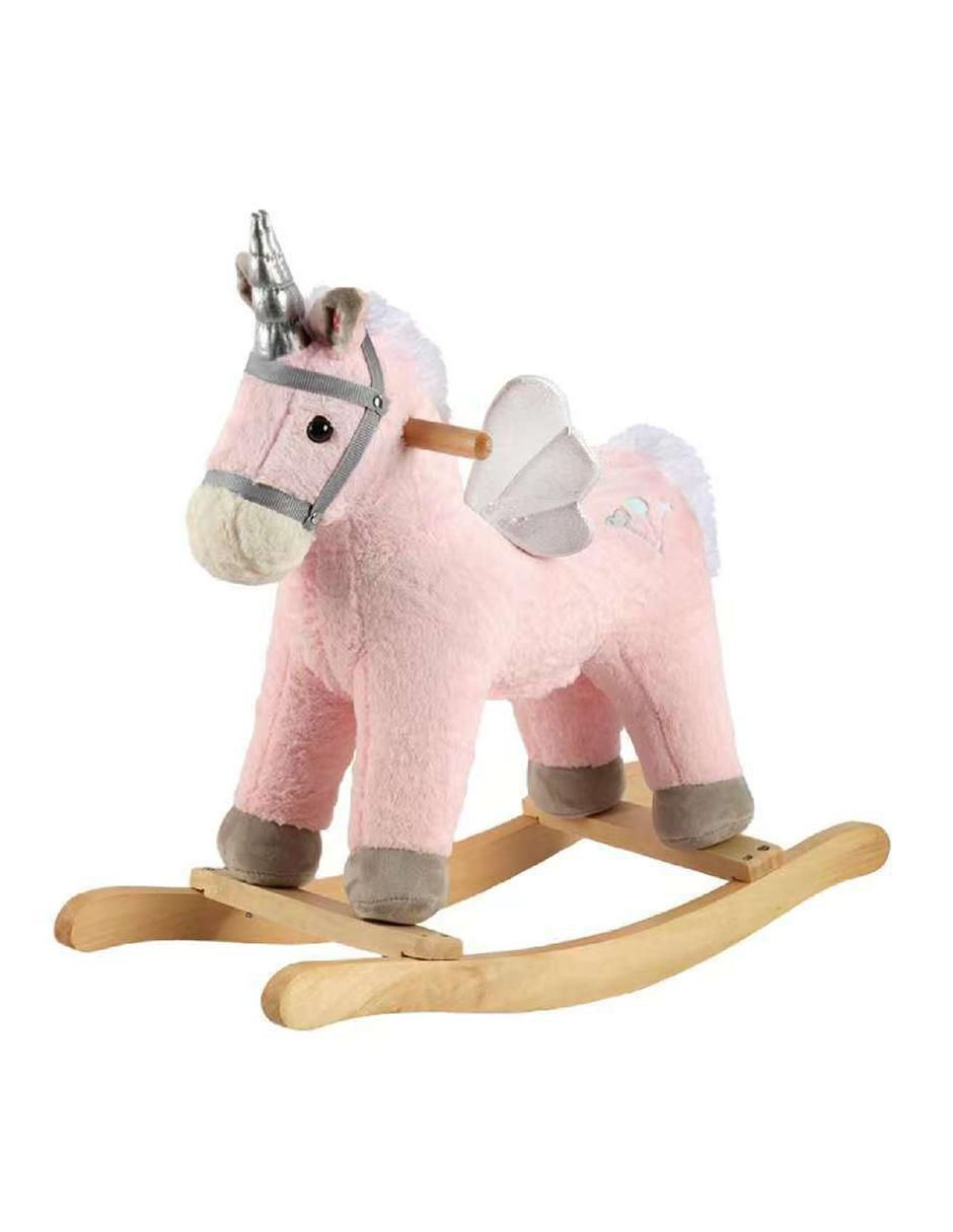 Balancín montable Unicornio Rosa de los Cielos con sonido de batería