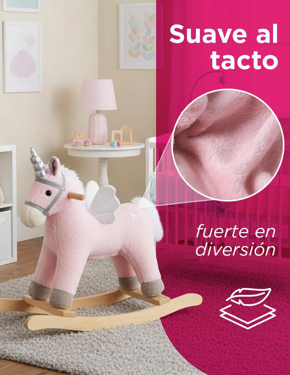 Balancín montable Unicornio Rosa de los Cielos con sonido de batería 2