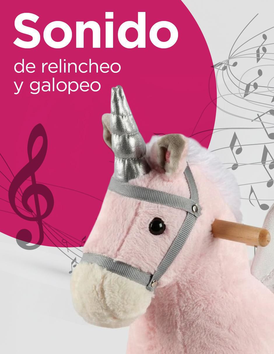 Balancín montable Unicornio Rosa de los Cielos con sonido de batería 5