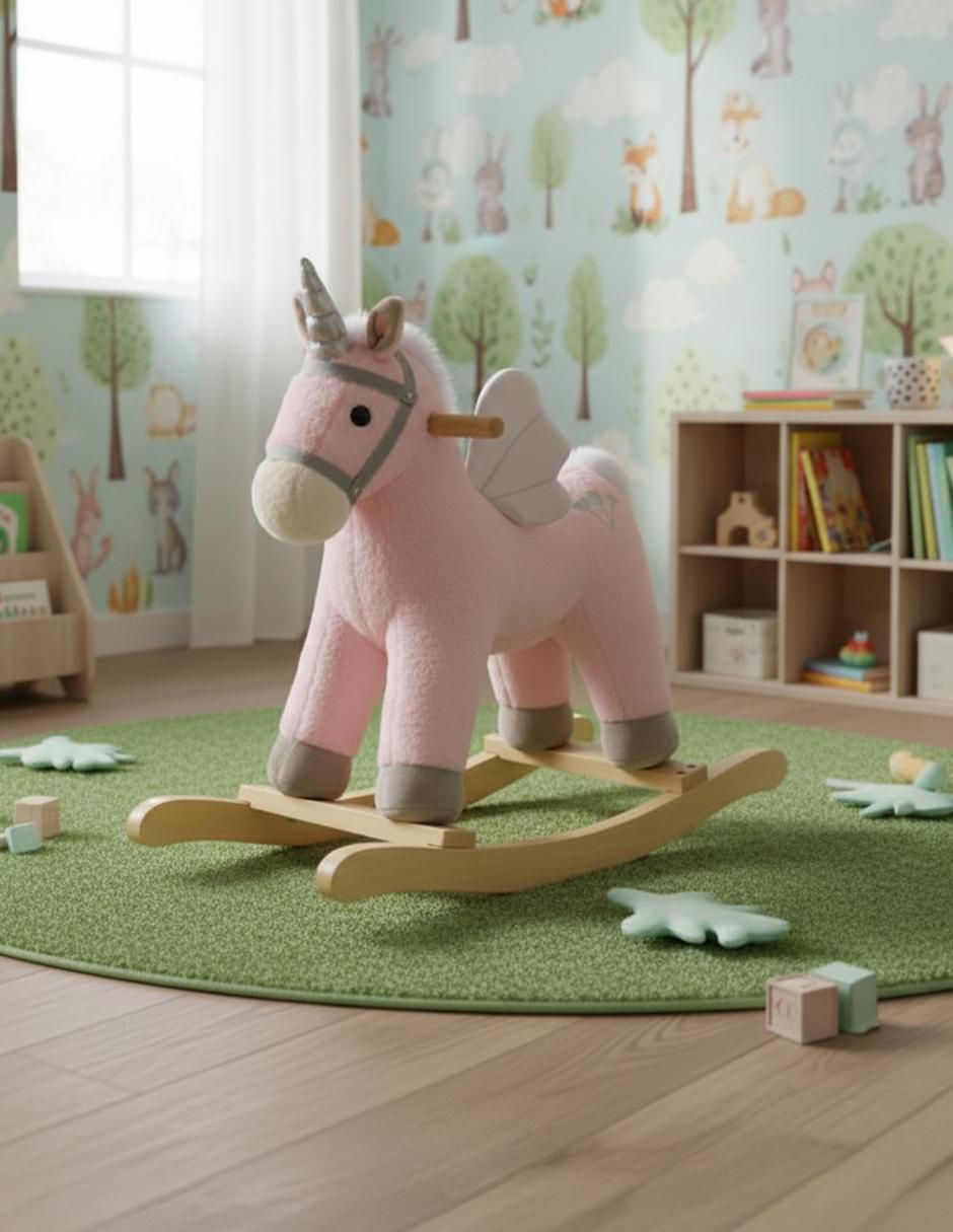 Balancín montable Unicornio Rosa de los Cielos con sonido de batería 6