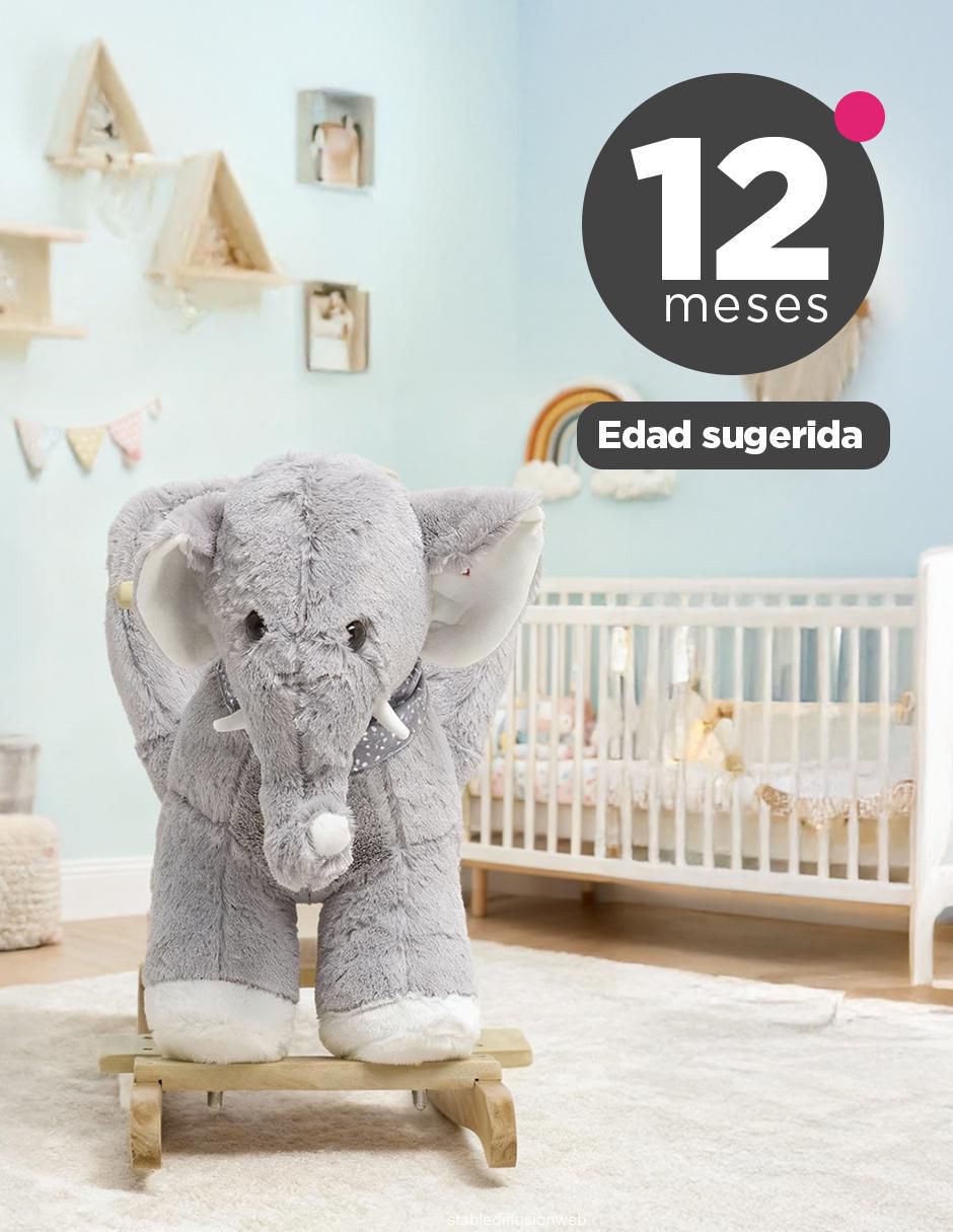 Balancín montable trompy el elefante abrazable con sonido de batería unisex 5